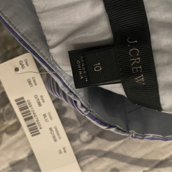 NWT- J.CREW SIZE 10 Blue and White summer skirt tie front, zip up back. - Picture 4 of 6